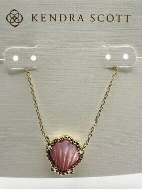 Kendra Scott Gold Pink Shell Pendant Necklace